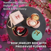 Boîte à bijoux artisanale à tiroir pour bague de fiançailles, fleur éternelle, cadeau Saint-Valentin/anniversaire, best-seller