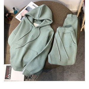 Nouveau épaissir sweats à capuche Plus velours ample pull à capuche Leggings <span class=keywords><strong>pantalon</strong></span> ensemble costume sport loisirs costume femmes - Product Image 4