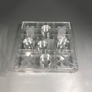 <span class=keywords><strong>Deluxe</strong></span> Frosted Acrylic Tic Tac Toe Set Với Bảng Rõ Ràng 3D Luxe Crystal Board Game Với In Lụa Logo - Product Image 4