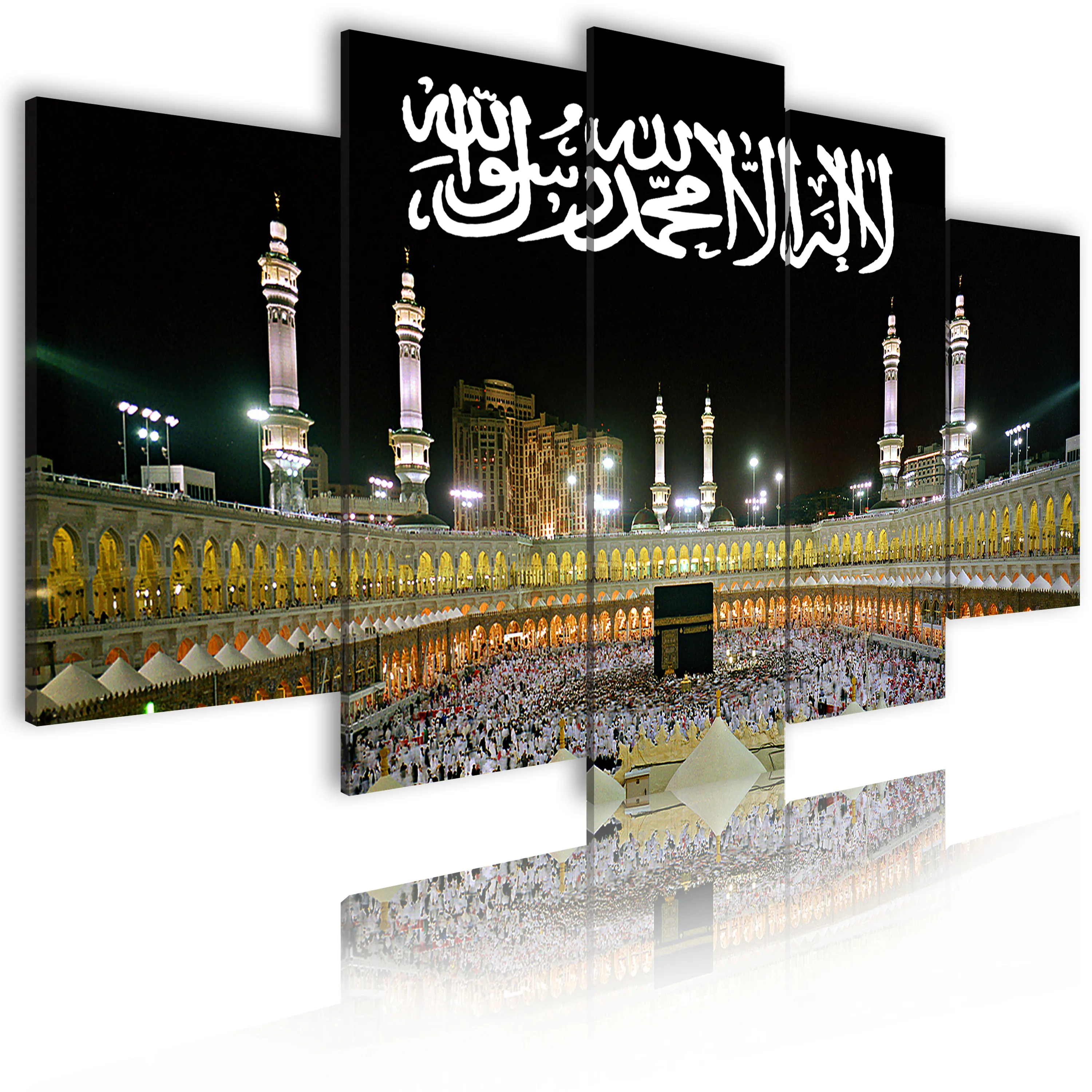 Vendita calda HD Canvas Wall Art Soggiorno Decorazione Immagine 5 Mecca islamica Kaaba Carta da parati Immagine Poster regalo