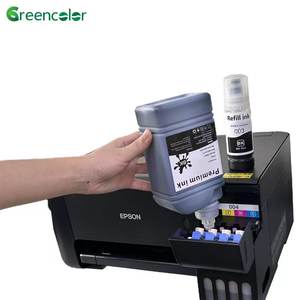Tinta de Recarga Greencolor 500ml 1000ml T001 T002 T502 T504 a Base de Agua Compatible <span class=keywords><strong>con</strong></span> <span class=keywords><strong>Epson</strong></span> ET2750 ET15000 ST3000 L6190 - Product Image 1