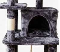 Arbre à chat multi-niveaux avec condo, hamac, poteaux à gratter en sisal et jouet interactif pour familles multi-chats
