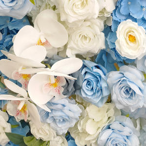 푸른 천 수국 인공 꽃 벽 결혼식 발렌타인 데이 어머니의 날 부활절 장식 배경 오래 지속되는 소품 세트 - Product Image 2