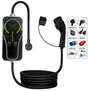 Chargeur EV portable 16A 11KW 400V EVSE Type 2 AC pour voiture électrique, charge rapide à domicile, IP65 CE, câble TPU 5m - Product Image 1