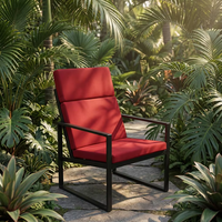Housse de coussin matelassée pour chaise à bascule d'extérieur grande taille, avec attaches, rembourrage en mousse inclus, imperméable et ignifuge