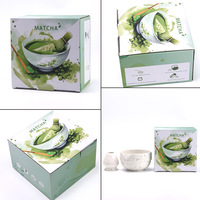 Ensemble de fouets à matcha japonais de qualité supérieure Astief Wholesale, ensemble de matcha bleu rose, bol à matcha dégradé, support pour bol à matcha