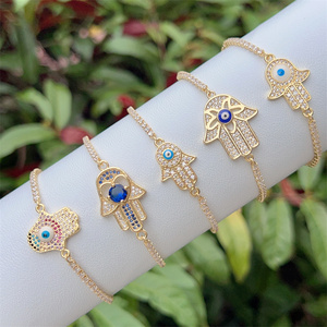 Thời Trang Cao Cấp Đồng Mạ 18K Vàng Màu Zircon Ma Quỷ Của Mắt Cọ Vòng Đeo Tay Với Nhiều Phong Cách - Product Image 1