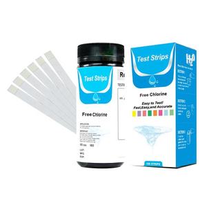 Bandelettes de test de <span class=keywords><strong>chlore</strong></span> <span class=keywords><strong>libre</strong></span>, kit de test de <span class=keywords><strong>chlore</strong></span> pour l'eau potable, piscine, spa, 100 bandelettes/flacon, substrat plastique, réaction rapide - Product Image 2