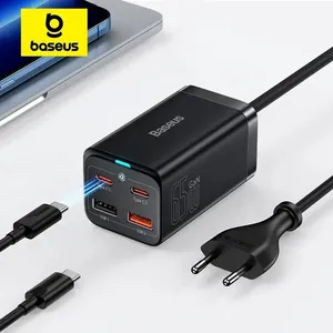 Chargeur <span class=keywords><strong>GaN</strong></span> 65W Baseus, chargeur rapide de bureau 4 en 1, adaptateur de chargeur pour ordinateur portable et téléphone pour iPhone 15 14 13 Pro Max Xiaomi Samsung - Product Image 1