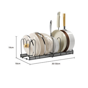 주방 다기능 도마 보관 랙 확장 가능한 냄비 커버 랙 조리대 흰색 미끄럼 방지 냄비 보관 랙 - Product Image 5