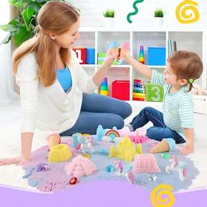 JITENG Kit de jeu artistique de sable magique doux, argile <span class=keywords><strong>à</strong></span> <span class=keywords><strong>modeler</strong></span> et jouets de sable dynamique DIY, kits de sable magique pour l'art - Product Image 4