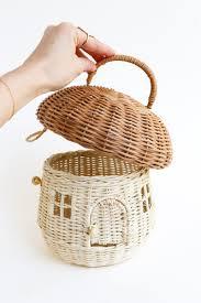 Adornos navideños tejidos de varios colores, cesta de mimbre de setas y setas para decoración del hogar, cestas de almacenamiento para niños y adolescentes - Product Image 2