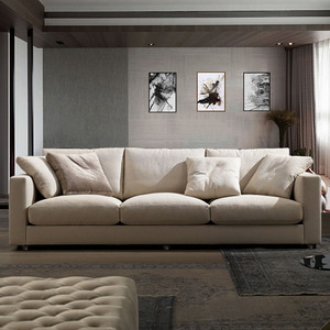 Nordic Japanese Style Fabric <b>Sofa</b> Modern Minimalist Latex Down Filled Couch <b>for</b> Medium and Small Living Room - Product Image 3