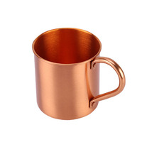 Mug à Moscow Mule en cuivre transfrontalier avec poignée pour cocktails, café et bière – Design minimaliste – Fabriqué en Chine