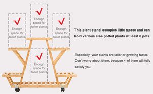 JQ Bamboo <strong>Rolling</strong> 6 Tier Plant Stand Rack Flower Pot Holder Shelf Indoor Outdoor Planter <strong>Display</strong> Shelving <strong>Unit</strong> for Patio Garden - Product Image 4