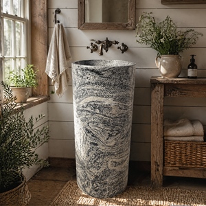 Poulars - Lavabo de Pedestal de Piedra Natural de Lujo, Fabricado a Mano, de Granito Juparana - Product Image 4