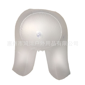 Oreiller de voyage gonflable en forme de U, transparent, en PVC écologique, taille adulte, pour les jeunes de 15 à 35 ans - Product Image 1