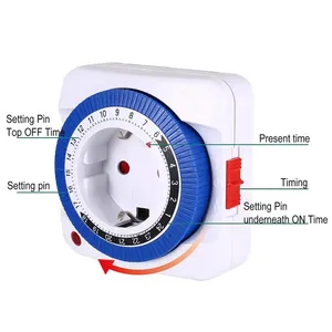 <span class=keywords><strong>Prise</strong></span> <span class=keywords><strong>programmable</strong></span> intelligente mécanique avec minuterie de 24 heures, <span class=keywords><strong>prise</strong></span> murale UE/US, avec fonction de compte à rebours automatique et de boucle, offre spéciale - Product Image 3