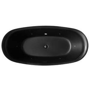 Baignoire Îlot Autoportante Moderne en Acrylique Noir pour Adulte avec Siphon et Trop-Plein - Product Image 4