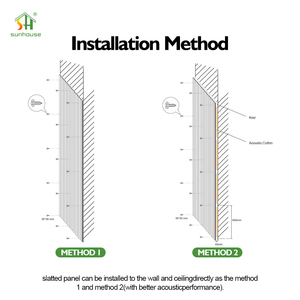 แผงไม้ระแนงอะคูสติกไม้สไตล์โมเดิร์นแผ่นกันเสียงสำหรับผนังภายในโรงแรมการออกแบบโมเดล3D - Product Image 4