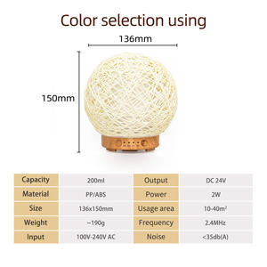 Yx-Tt-005 Aroma Diffuser 200Ml Ultrasonic Humidifier Rattan Woven Desk <b>Lamp</b> For Home Use With <b>Timer</b> Function - Product Image 5