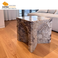 Table basse en marbre Calacatta Violet d'Italie, design unique, cube, petite table d'appoint, table basse en pierre naturelle, luxe pour le salon