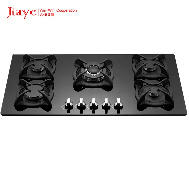 Jiaye new tempered glass kitchen appliances built-in gas hob design reasonable price gas cooker smart cooktops