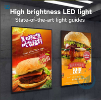 Menú colgante de techo de Banco interior Led Slim LED A1 A2 A3 A4 caja de luz póster publicidad cajas de luz LED de vidrio ultrafino