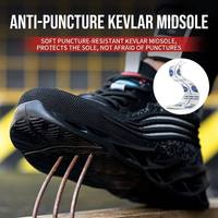 Chaussures de sécurité pour hommes Yu Tai Factory, baskets de travail avec empeigne en maille tricotée, embout en acier, semelle intermédiaire et doublure en maille, anti-perforation