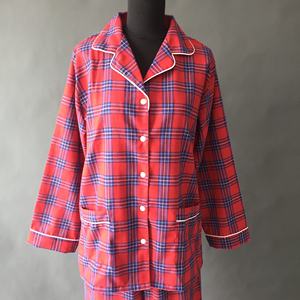 Rouge <span class=keywords><strong>Tartan</strong></span> manche longue Tailleur <span class=keywords><strong>Pyjama</strong></span> pyjamas vêtements de nuit - Product Image 2