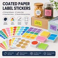 Étiquettes autocollantes en papier couché personnalisées, autocollantes, codage couleur, inscriptibles, pour marquage d'informations sur les articles, étiquettes autocollantes de taille personnalisée