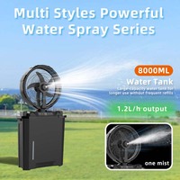 Ventilateur brumisateur portable 10 pouces avec réservoir de 8 L, 4 modes de pulvérisation, minuterie, télécommande et sortie USB pour usage extérieur