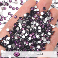 Kits de strass en verre à dos plat violet de tailles mixtes SS3-SS30, ensemble professionnel DIY pour créateurs d'accessoires