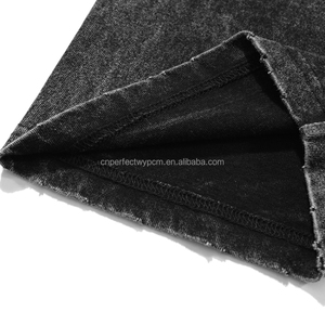 Magliette grafiche Hip Hop Oversize da 300g/mq pesanti all'ingrosso magliette a fascia Vintage lavate minerali pesanti da uomo - Product Image 3