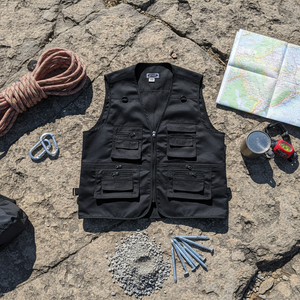 <span class=keywords><strong>Gilet</strong></span> d'automne à <span class=keywords><strong>capuche</strong></span> <span class=keywords><strong>noir</strong></span> personnalisé avec logo pour <span class=keywords><strong>homme</strong></span>, fermeture éclair, 100 % polyester, motif uni, poches, traitement anti-plis - Product Image 6