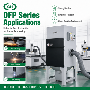 Nouvel <span class=keywords><strong>extracteur</strong></span> <span class=keywords><strong>de</strong></span> <span class=keywords><strong>fumée</strong></span> laser à haut volume d'air, collecteur <span class=keywords><strong>de</strong></span> poussière industriel à cartouche, pompe pour la découpe laser, <span class=keywords><strong>fumée</strong></span>, poussière fine, Chungho DFP - Product Image 3