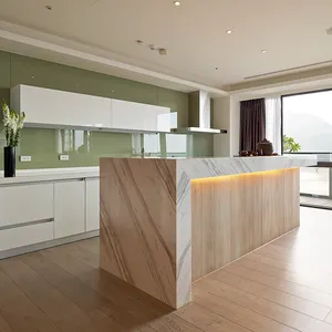 Armoire de rangement de cuisine autoportante, meuble de rangement moderne avec modèles de Table d'island pour la maison