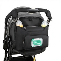 Sac de rangement suspendu pour voiture de bébé, fermeture à glissière, universel pour poussette, voyage, multifonctionnel, isolé, pour biberons et couches
