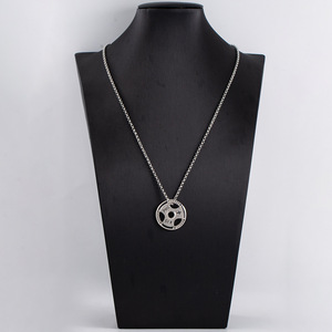 Collar con Colgante de Barra de Pesas de Acero Inoxidable, Joyería Deportiva para Hombre, Diseño Geométrico Redondo, Regalo para Ocasiones Especiales - Product Image 2