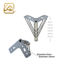 Pieds de meubles modernes en laiton, forme triangulaire, design industriel, support de canapé en métal robuste, finition or, noir, argent