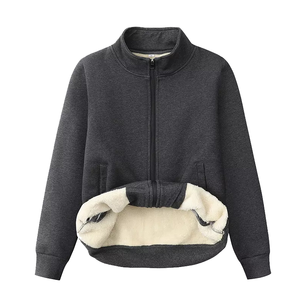 เสื้อสเวตเชิ้ตผู้ชายแบบคอซิป ¼  ปักโลโก้ตามสั่ง ลายแกะ  ผ้าถักสำหรับฤดูหนาว โพลีเอสเตอร์/คอตตอน - Product Image 3