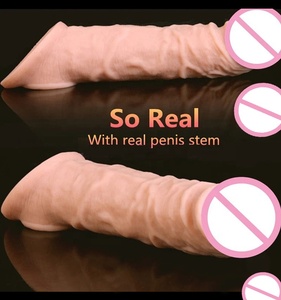 Fabrik Großhandel Günstiger Preis Adult Sexspielzeug Weiches Silikon Penis Extender Weich plastik Dildo Wieder verwendbares Kondom Für Mann
