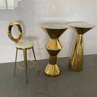 NIKA Nouveau design de meubles de salle de banquet d'hôtel Table de comptoir de bar de mariage en acier inoxydable doré et rectangulaire