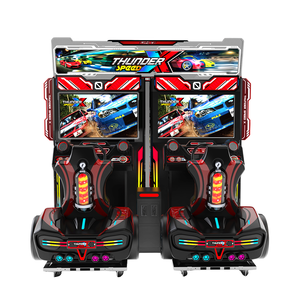 เครื่องจำลองการขับรถในสวนสนุกสีสันสดใส แบบหยอดเหรียญ เล่นได้สองคน จอคู่ ภาพเคลื่อนไหวสมจริง พร้อมระบบเปลี่ยนเกียร์ - Product Image 5