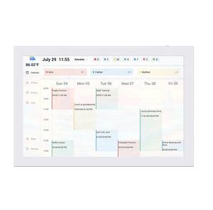 Cadre photo numérique mural intelligent en bois INSOVISION, petit format, avec Wi-Fi, vidéo et MP3, écran de bureau 15,6 pouces, calendrier – Meilleures ventes - Product Image 1