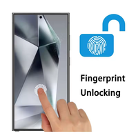 Protection d'écran en verre trempé transparent 2.5D pour Samsung Galaxy S23 S24 S25 S26 ultra, prend en charge le déverrouillage par reconnaissance d'empreintes digitales