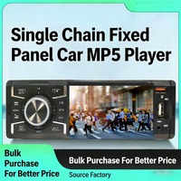 Lecteur MP3/MP5/MP4 universel pour voiture 1 Din 4 pouces avec écran tactile, stéréo, Carplay et Android Auto sans fil, amplificateur, navigation, BT, FM