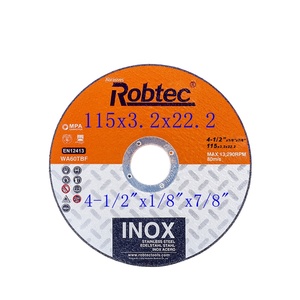 Disco de corte abrasivo para metal y acero inoxidable, 115x3,2x22,2mm, 4,5" - Product Image 1