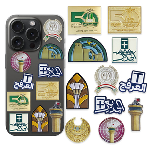 Badge adhésif personnalisé, épingle 3M, lettre personnalisée, logo, émail doux, autocollants pour coque de téléphone pour l'Arabie Saoudite, le Qatar, le Koweït - Product Image 1
