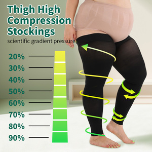 Bas de contention médicaux cuissardes 15-20 mmHg, grande taille, respirants, tricotés, soutien solide, OEM/ODM, pour la circulation des jambes - Product Image 4
